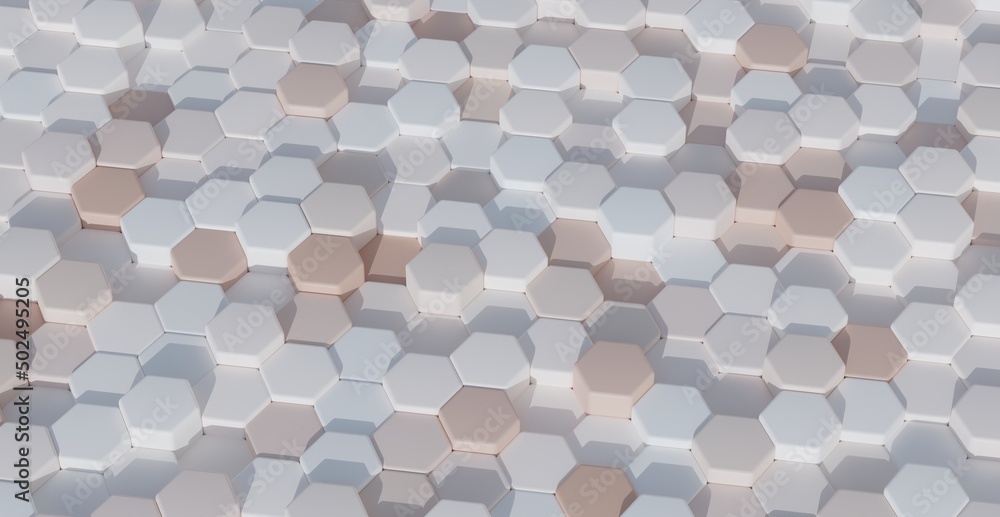 Aufkleber soft beauty multi color toy background wallpaper collection hexagonal pattern.3d render image with t