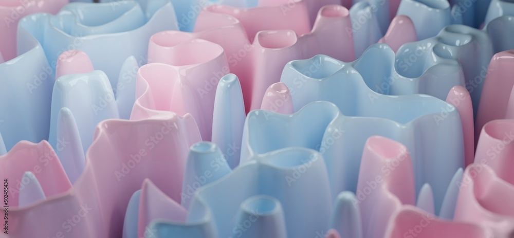 Aufkleber pink blue background wallpaper collection with creamy abstract forms.3d render image with texture id