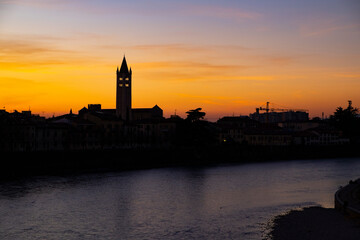 Fototapeta premium Silhouette at sunset
