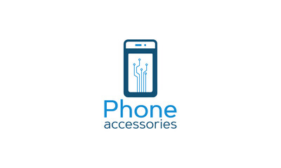 Phone Accessories logo design vector templet, 