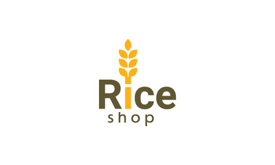 Rice logo design vector templet, 