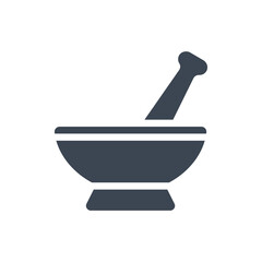 Mortar and Pestle related vector glyph icon - obrazy, fototapety, plakaty