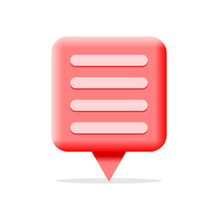 3d bubble red icon