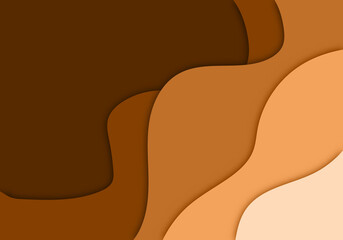 Stylish Modern 3D Paper Cut Art Template with Abstract Curve Shapes Background for Flyer, Banner, Presentation and Poster