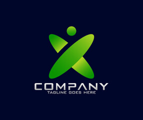 Abstract Human logo design people logo and symbol success health