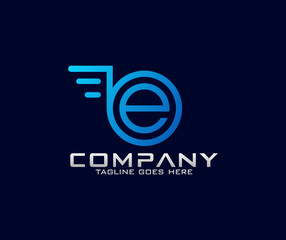 Super fast shop B E initial letter creative logo delivery product online shop