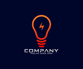 Light bulb line vector logo template art eco energy power electricity idea concept