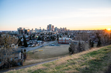 Calgary skyline from Renfrew and Bridgeland neighbourhoods