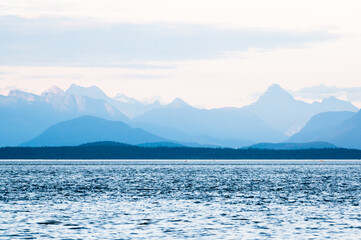 Mountains over Pacific Ocean coast