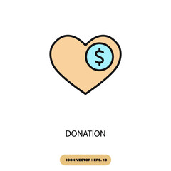 donation icons  symbol vector elements for infographic web