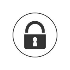 Padlock related glyph vector icon.