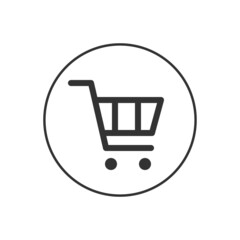 Web Store Shopping Cart Related Glyph Icon Shape Button.