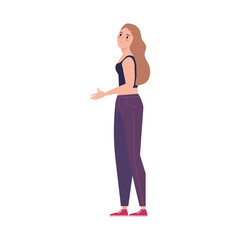 blond young woman standing