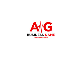 Letter AG Logo Icon, Colorful Ag ga Medical Logo Letter Vector For Smart Digital Medical Doctor - obrazy, fototapety, plakaty