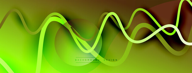 Abstract gradient background with wave line with shadow effect. Geometric composition. 3D shadow effects and fluid gradients