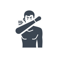 Cough related vector glyph icon