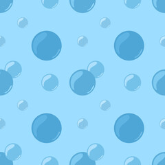 seamless pattern of water bubbles background, blue circle on blue background