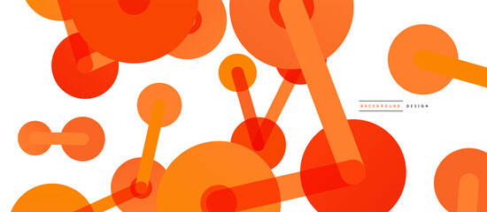 Line points connections geometric abstract background. Circles connected by lines. Trendy techno business template for wallpaper, banner, background or landing