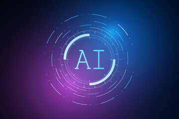 Fototapeta premium Artificial Intelligence ,AI chipset on circuit board, futuristic Technology Concept 