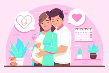 pregnancy concept flat design illustration