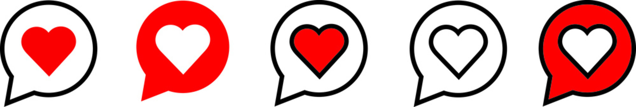Heart in speech bubble icon. Vector illustration
