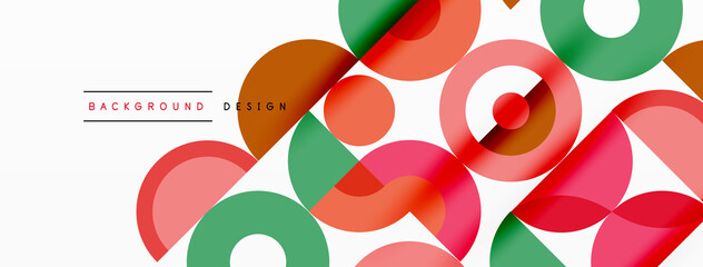 Colorful circle abstract background. Minimal geometric template for wallpaper, banner, presentation