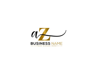Alphabet AZ za Signature Letter Logo, Signature Az Logo Icon Design - obrazy, fototapety, plakaty