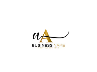 Alphabet AA a a Signature Letter Logo, Signature Aa Logo Icon Design