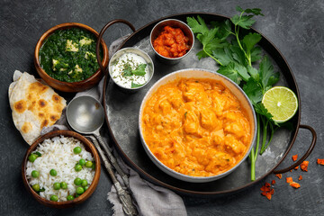 Indian curry on dark backgroound.