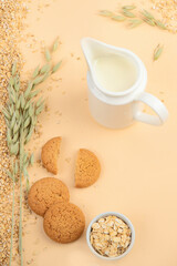 Oats on colourful background.