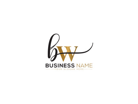 initials BW Logo Icon, Signature bw wb Logo Letter Vector Image Design For Clothing Business