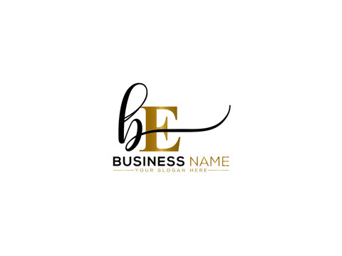 initials BE Logo Icon, Signature be eb Logo Letter Vector Image Design For Clothing Business