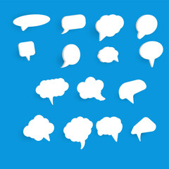 set of speech bubbles.3d speech bubble chat icon collection set.blank white speech bubbles.