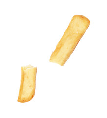 french fried isolated on white background