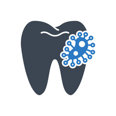 Dental Bacteria Glyph Icon