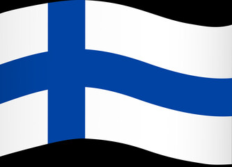 Naklejka premium Finland flag wave isolated on png or transparent background,Symbol Finland. vector illustration