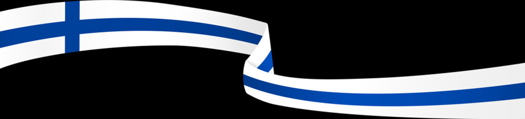 Finland flag wave  isolated  on png or transparent background,Symbol Finland. vector illustration