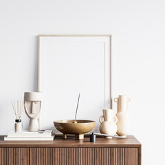 Frame Mockup with Interior Decoration
