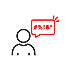 Person swear speech bubble. Obscene language, curse. Vector illustration