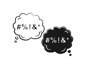 Swear word speech bubble. Vector illustration. 