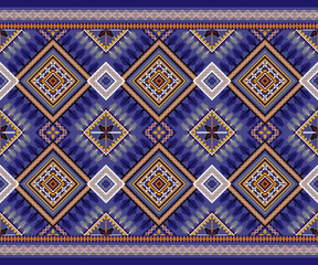 Gemetric ethnic oriental ikat flower blossom pattern traditional Design for background,carpet,rug, wallpaper,clothing,wrapping,batik,fabric,vector illustraion.embroidery style.