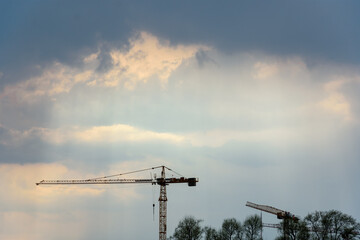 View of the crane against the sky