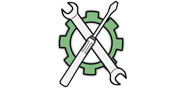 service. maintenance and repair of home appliances. logo. 4K video illustration.