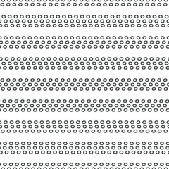 Striped dots background pattern. Vector seamless repeat of black and white spots in horizontal stripes. Design element.