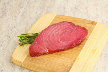 Raw tuna steak for cooking