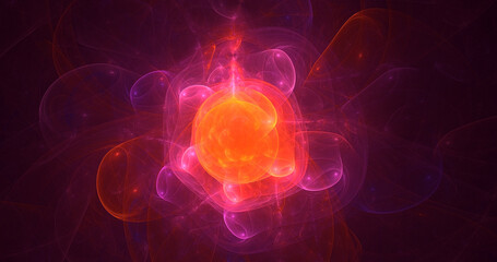 3D rendering abstract multicolor fractal light background
