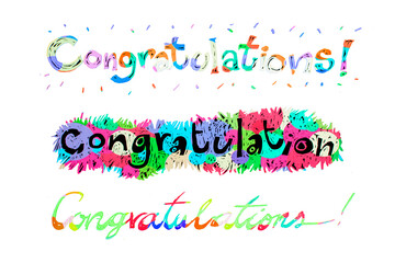 congratulations colorful on white background,