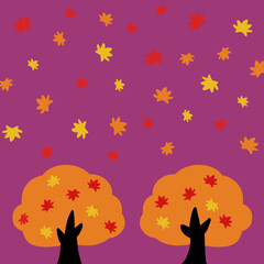 Autumn leaves seamless pattern -vector-