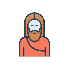Color illustration icon for moses