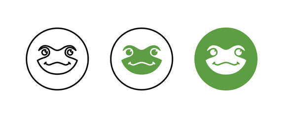 frog icon vector. Animal icon button, vector, sign, symbol, logo, illustration, editable stroke, flat design style isolated on white